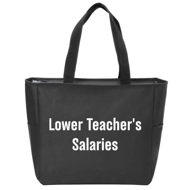 Lower Teacher Salaries Funny Teacher Zip Tote Bag