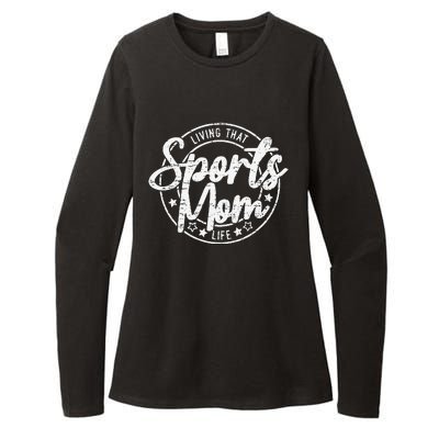 Living That Sports Mom Life Mothers Day Sports Mama Funny Womens CVC Long Sleeve Shirt