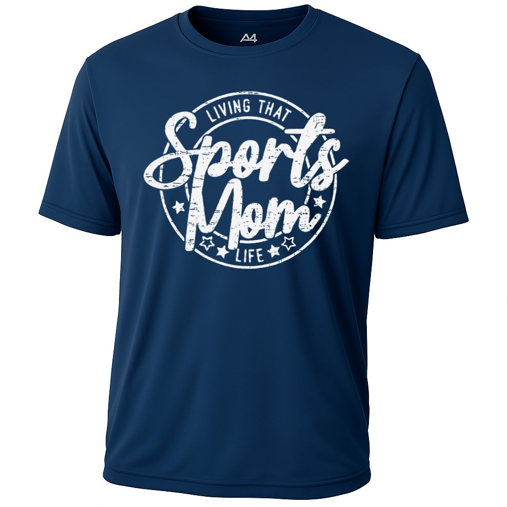 Living That Sports Mom Life Mothers Day Sports Mama Funny Cooling Performance Crew T-Shirt
