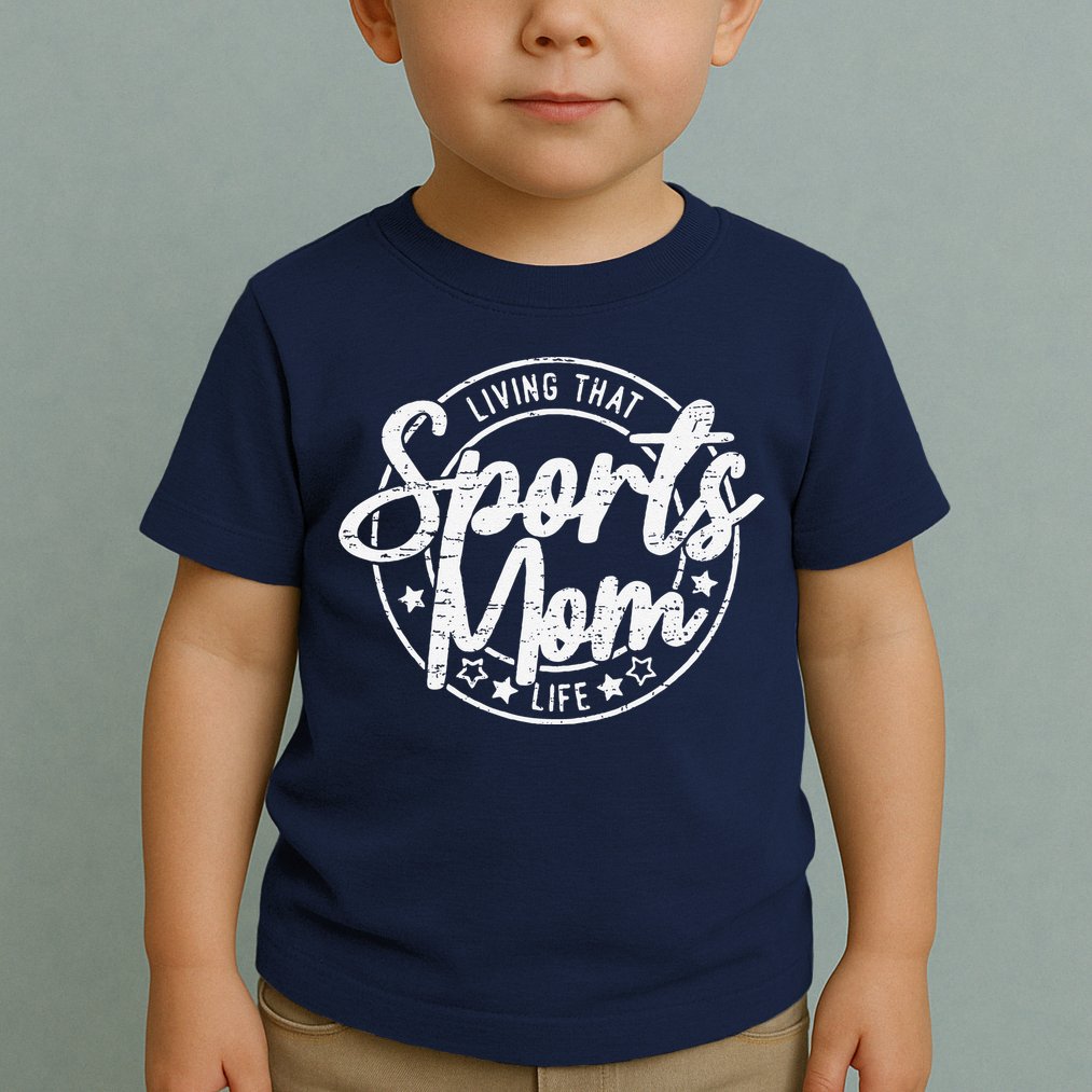 Living That Sports Mom Life Mothers Day Sports Mama Funny Toddler T-Shirt