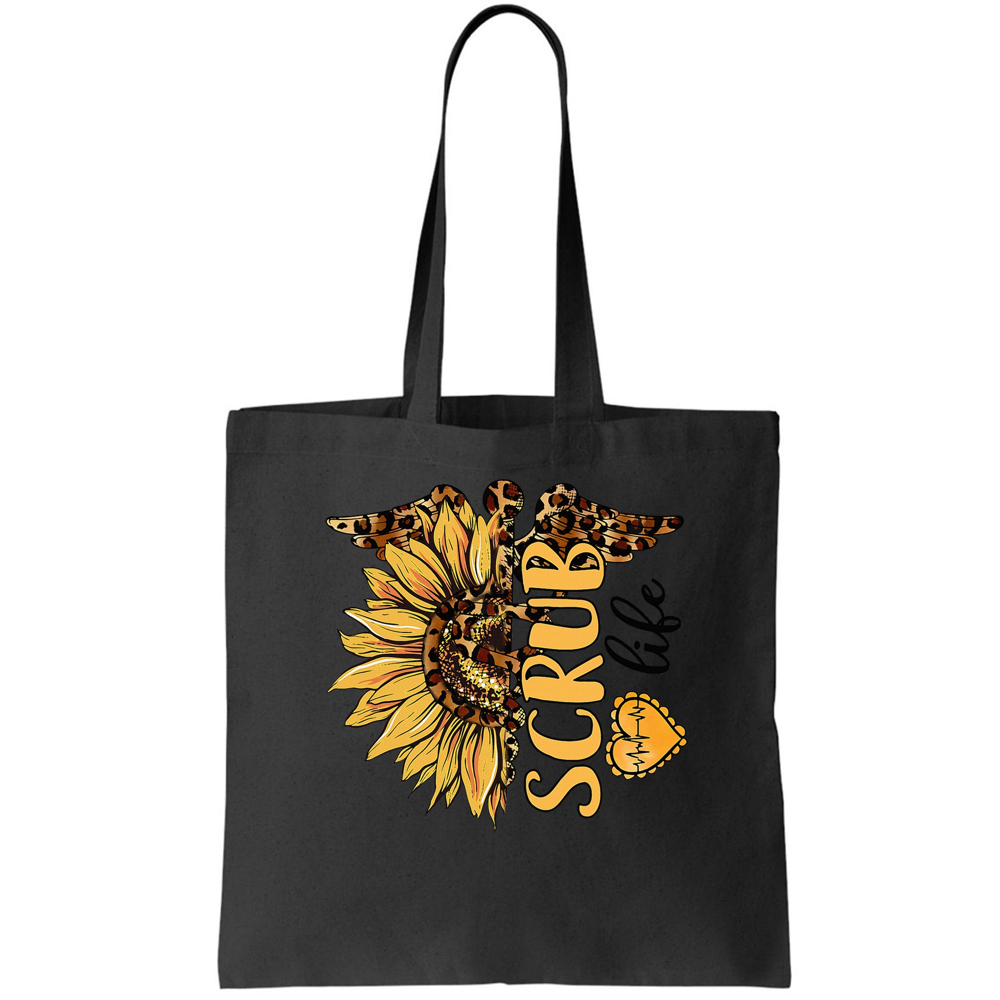 Living The Scrub Life Nurse Sunflower Leopard Nursing Bag