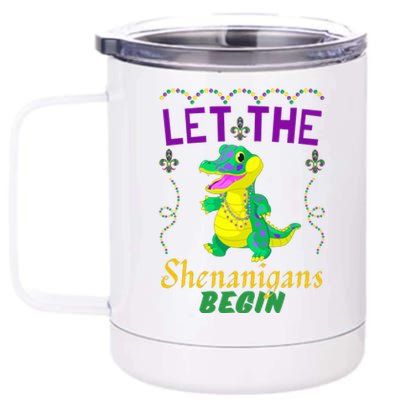 Let The Shenanigans Begin Mardi Gras 12 oz Stainless Steel Tumbler Cup