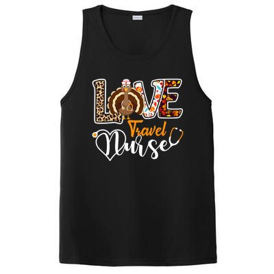 Love Turkey Stethoscope Travel Nurse Leopard Thanksgiving Gift PosiCharge Competitor Tank