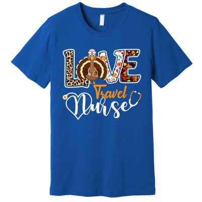 Love Turkey Stethoscope Travel Nurse Leopard Thanksgiving Gift Premium T-Shirt