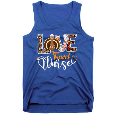 Love Turkey Stethoscope Travel Nurse Leopard Thanksgiving Gift Tank Top