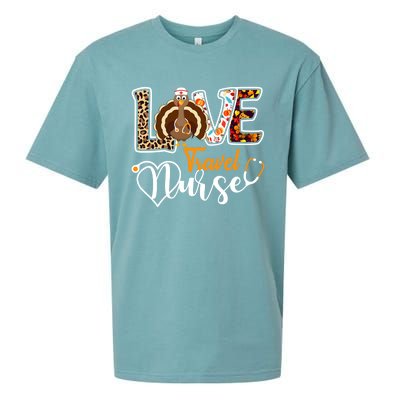 Love Turkey Stethoscope Travel Nurse Leopard Thanksgiving Gift Sueded Cloud Jersey T-Shirt