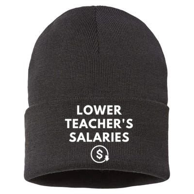 Lower Teachers Salaries Lower Teacher Salaries Sustainable Knit Beanie