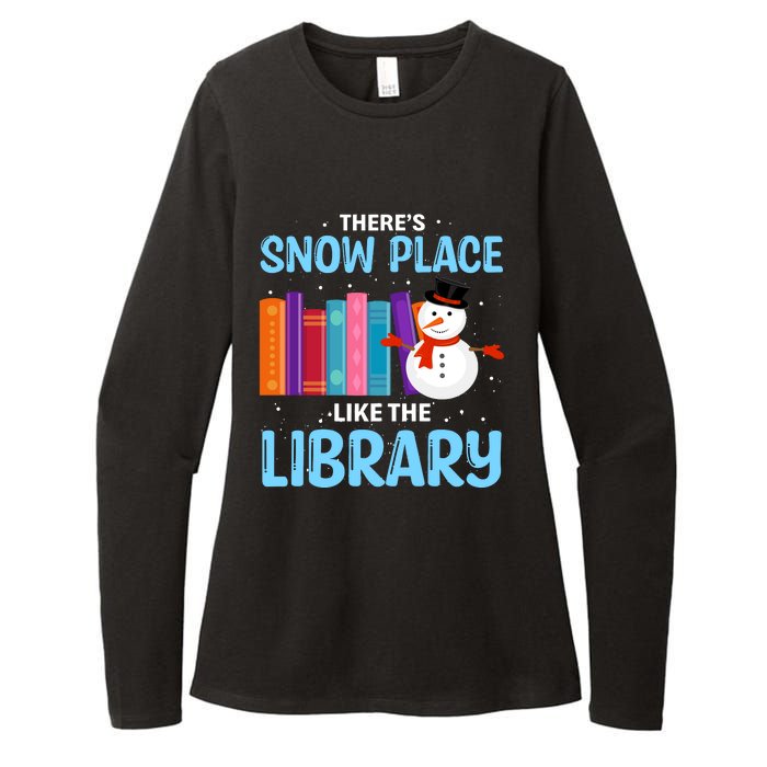 Librarian ThereS Snow Place Like The Library Christmas Snow Womens CVC Long Sleeve Shirt