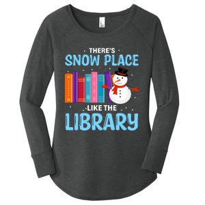 Librarian ThereS Snow Place Like The Library Christmas Snow Women's Perfect Tri Tunic Long Sleeve Shirt