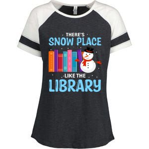 Librarian ThereS Snow Place Like The Library Christmas Snow Enza Ladies Jersey Colorblock Tee