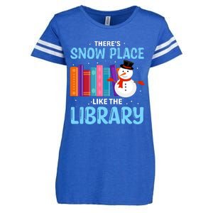 Librarian ThereS Snow Place Like The Library Christmas Snow Enza Ladies Jersey Football T-Shirt