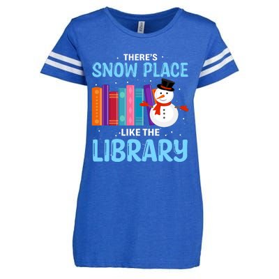 Librarian ThereS Snow Place Like The Library Christmas Snow Enza Ladies Jersey Football T-Shirt