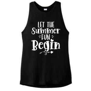 Let The Summer Fun Begin Vacation Ladies PosiCharge Tri-Blend Wicking Tank