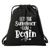 Let The Summer Fun Begin Vacation Drawstring Bag