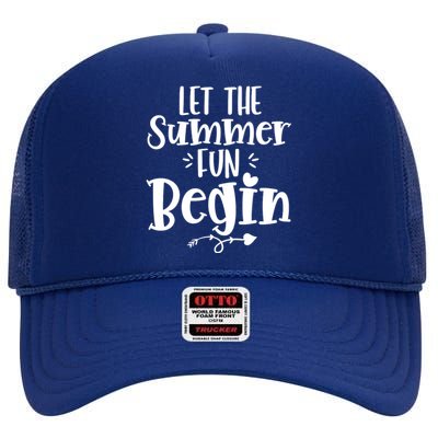 Let The Summer Fun Begin Vacation High Crown Mesh Back Trucker Hat