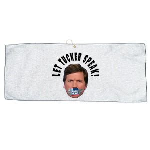 LET TUCKER SPEAK Fake News Large Microfiber Waffle Golf Towel