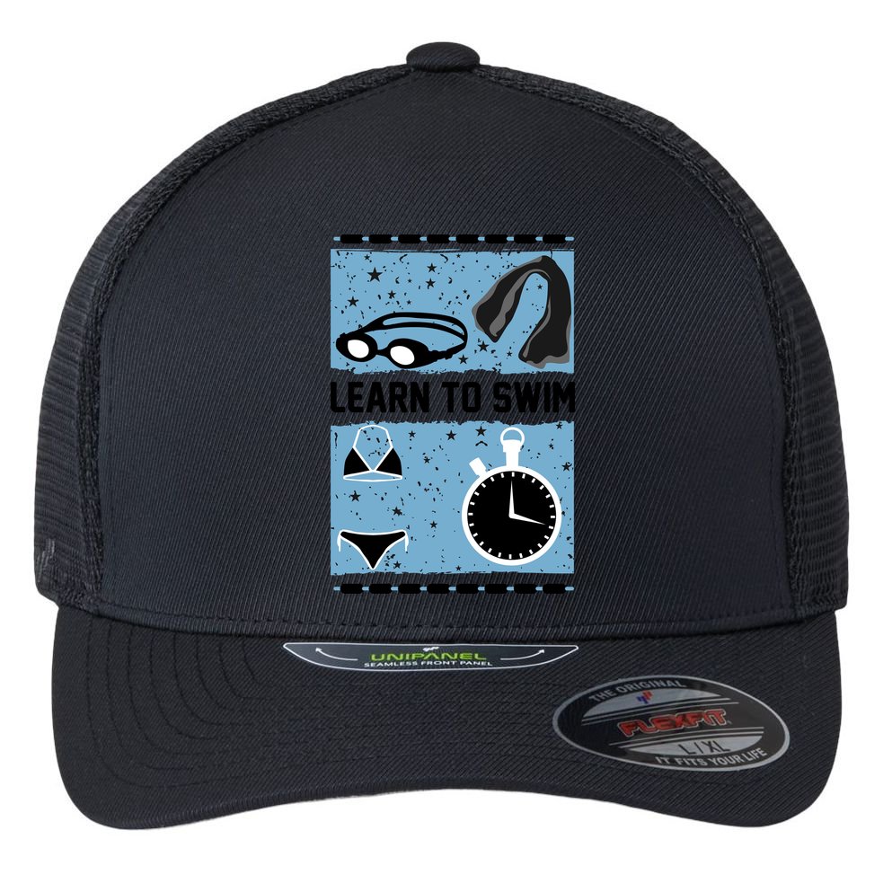 Learn To Swim Flexfit Unipanel Trucker Cap