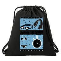 Learn To Swim Drawstring Bag