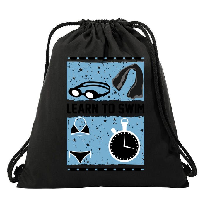 Learn To Swim Drawstring Bag