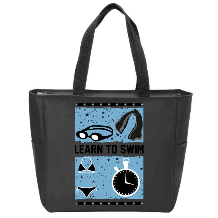 Learn To Swim Zip Tote Bag