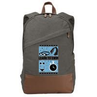 Learn To Swim Cotton Canvas Backpack