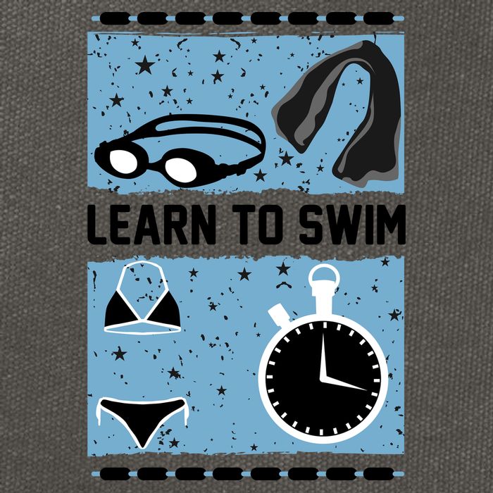 Learn To Swim Cotton Canvas Backpack