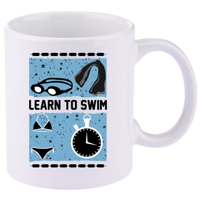 Learn To Swim 11oz C Handle Ceramic Mug
