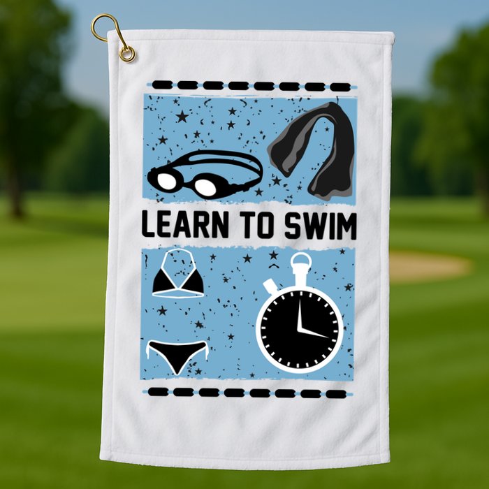 Learn To Swim Golf Towel