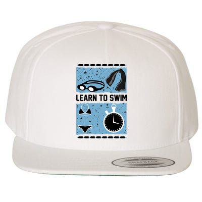 Learn To Swim Wool Snapback Cap