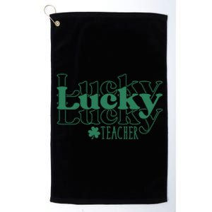 Lucky Teacher St Patricks Day Platinum Collection Golf Towel