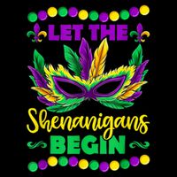 Let The Shenanigans Begin Mardi Gras Drawstring Bag
