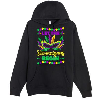 Let The Shenanigans Begin Mardi Gras Premium Pullover Hoodie