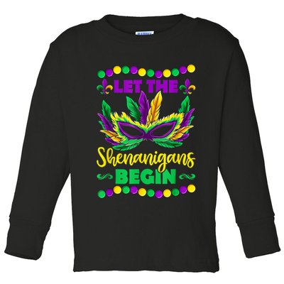 Let The Shenanigans Begin Mardi Gras Toddler Long Sleeve Shirt