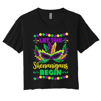 Let The Shenanigans Begin Mardi Gras Crop Top