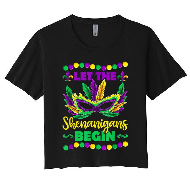 Let The Shenanigans Begin Mardi Gras Crop Top