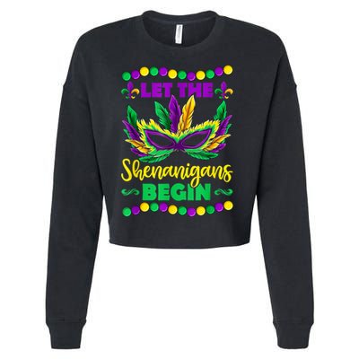 Let The Shenanigans Begin Mardi Gras Cropped Pullover Crew