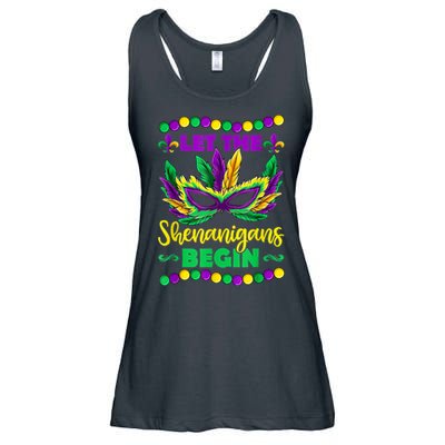 Let The Shenanigans Begin Mardi Gras Ladies Essential Flowy Tank