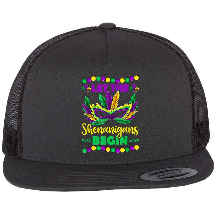Let The Shenanigans Begin Mardi Gras Flatbill Hat