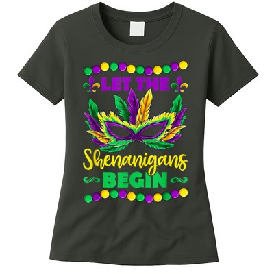 Let The Shenanigans Begin Mardi Gras Womens T-Shirt