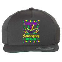 Let The Shenanigans Begin Mardi Gras Wool Snapback Cap