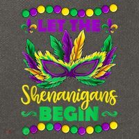 Let The Shenanigans Begin Mardi Gras Cotton Canvas Backpack