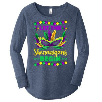 Let The Shenanigans Begin Mardi Gras Women's Perfect Tri Tunic Long Sleeve Shirt