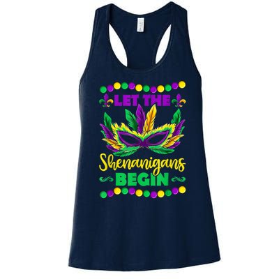 Let The Shenanigans Begin Mardi Gras Women's Racerback Tank