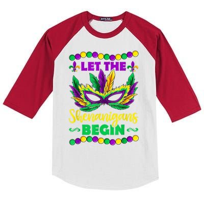 Let The Shenanigans Begin Mardi Gras Kids Colorblock Raglan Jersey