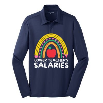 Lower Teacher's Salaries Silk Touch Performance Long Sleeve Polo