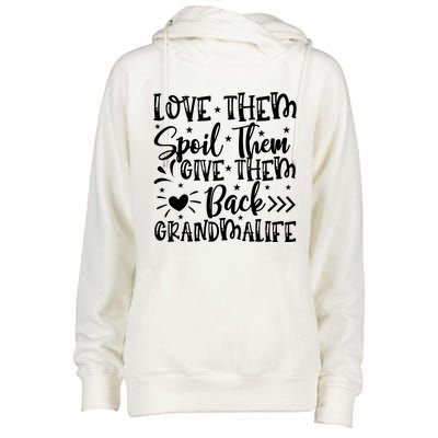 Love Them Spoil Them Give Them Back Womens Funnel Neck Pullover Hood