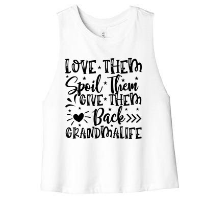 Love Them Spoil Them Give Them Back Women's Racerback Cropped Tank