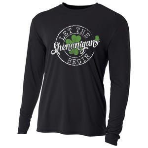 Let The Shenanigans Begin Funny Clovers St Patrick's Day Cooling Performance Long Sleeve Crew