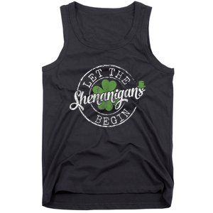 Let The Shenanigans Begin Funny Clovers St Patrick's Day Tank Top