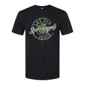 Let The Shenanigans Begin Funny Clovers St Patrick's Day Softstyle CVC T-Shirt